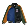 Stegaro Colorblock Bomber Leather Jacket