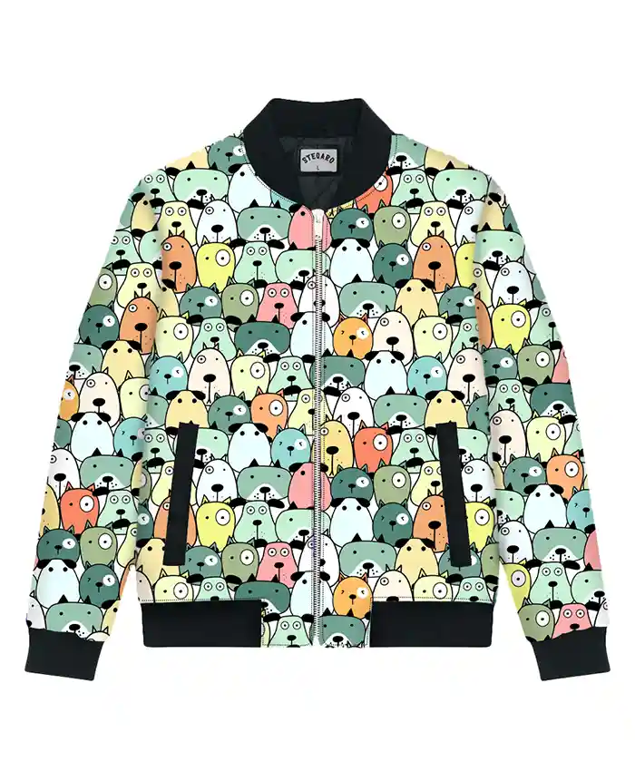 Stegaro Cute Dog Seamless Bomber Jacket