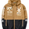 Stegaro Cybernatic Brown And Black Hooded Jacket