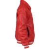 Stegaro Fizz Club Bomber Leather Jacket In Red