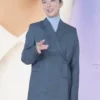 Stella The Morning Show S04 Greta Lee Bak Double Breasted Woven Grey Blazer