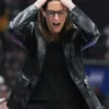 Stephanie White Indiana Fever Black Leather Blazer