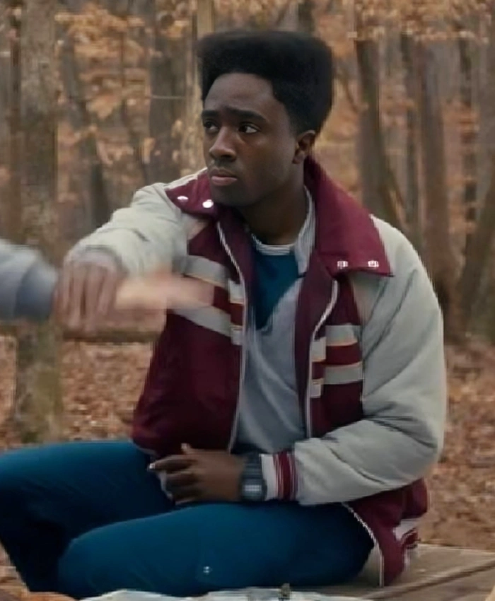 Stranger Things S5 Caleb McLaughlin Striped Jacket