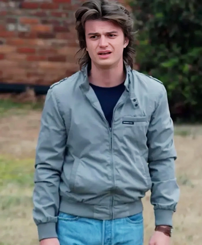 Stranger Things TV Series S05 Steve Harrington Wrangler Grey Satin Jacket