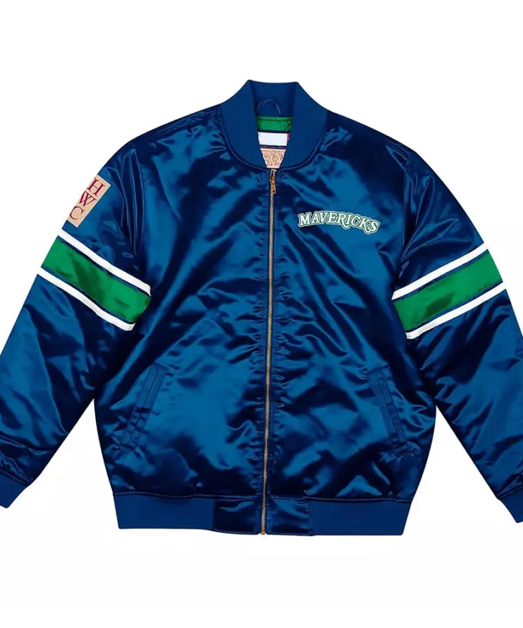Striped Dallas Mavericks Hardwood Classic Satin Jacket