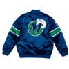 Striped Dallas Mavericks Hardwood Classic Satin Jacket Back