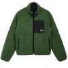 Stussy 8 Ball Green Sherpa Jacket For Sale