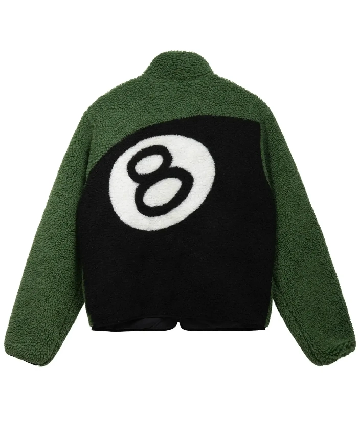 Stussy 8 Ball Green Sherpa Jacket