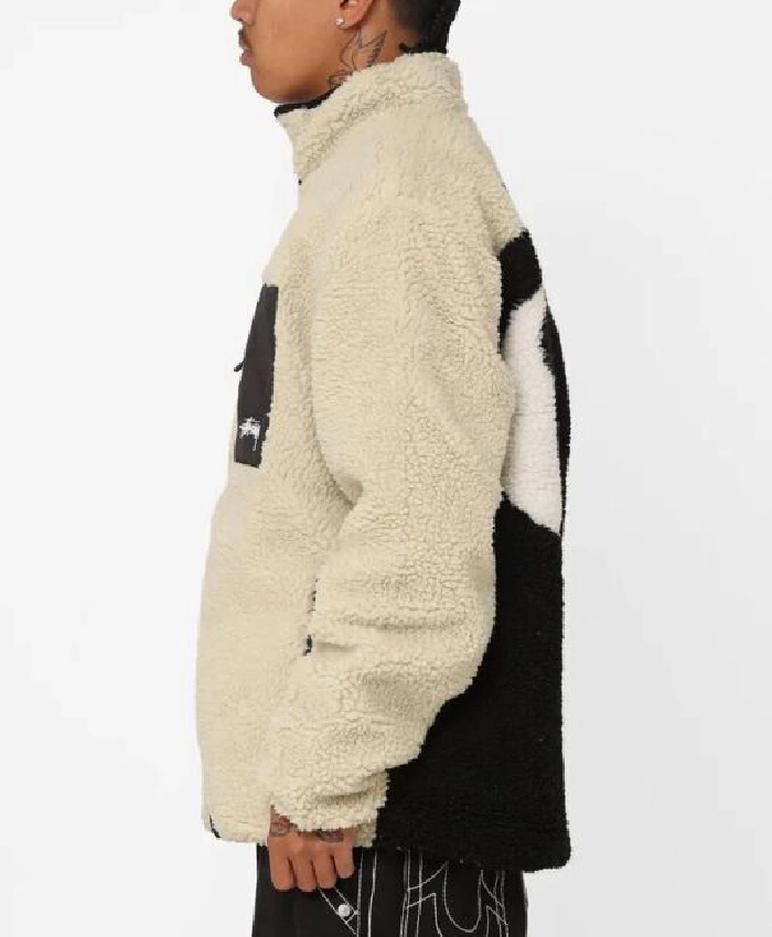Stussy 8 Ball Off White Sherpa Jacket