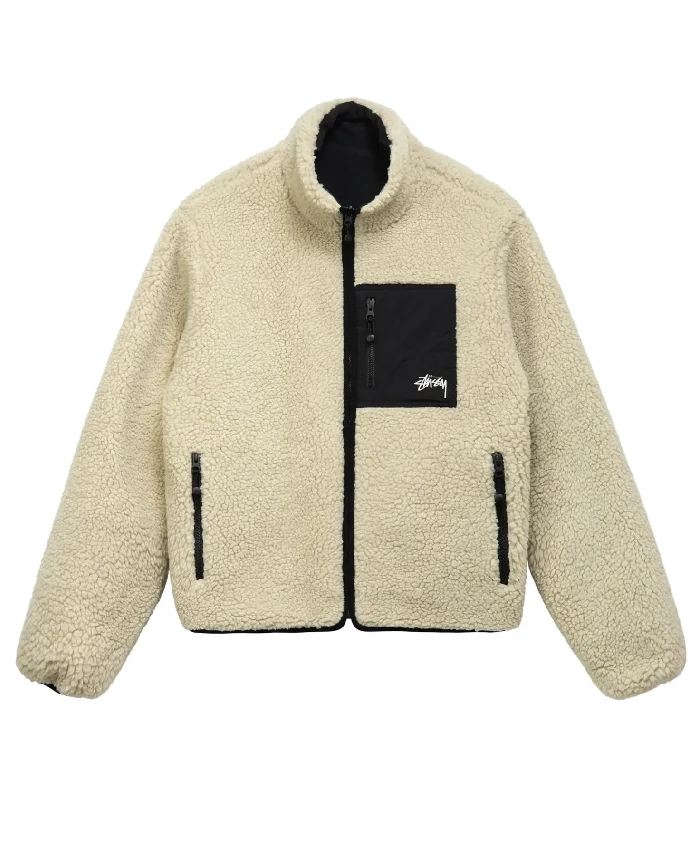 Stussy 8 Ball Off White And Green Jacket