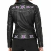 Purple Rose Leather Jacket For Women