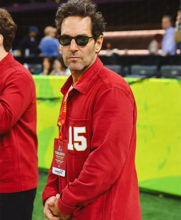 Super Bowl LIX Paul Rudd Red Cotton Jacket