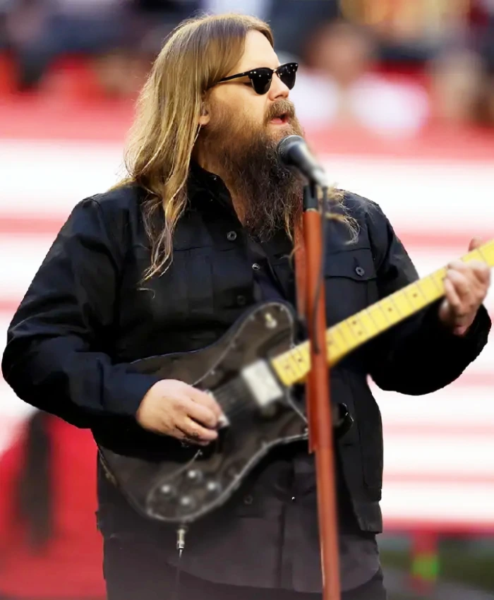 Super Bowl LVII 2026 Chris Stapleton Black Denim Jacket For Men