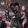 Super Bowl LVII AAP Rocky Rihanna Handprint Black Leather Jacket