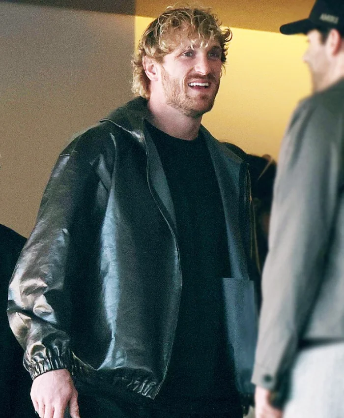 Super Bowl LX 2026 Logan Paul Black Bomber Leather Jacket