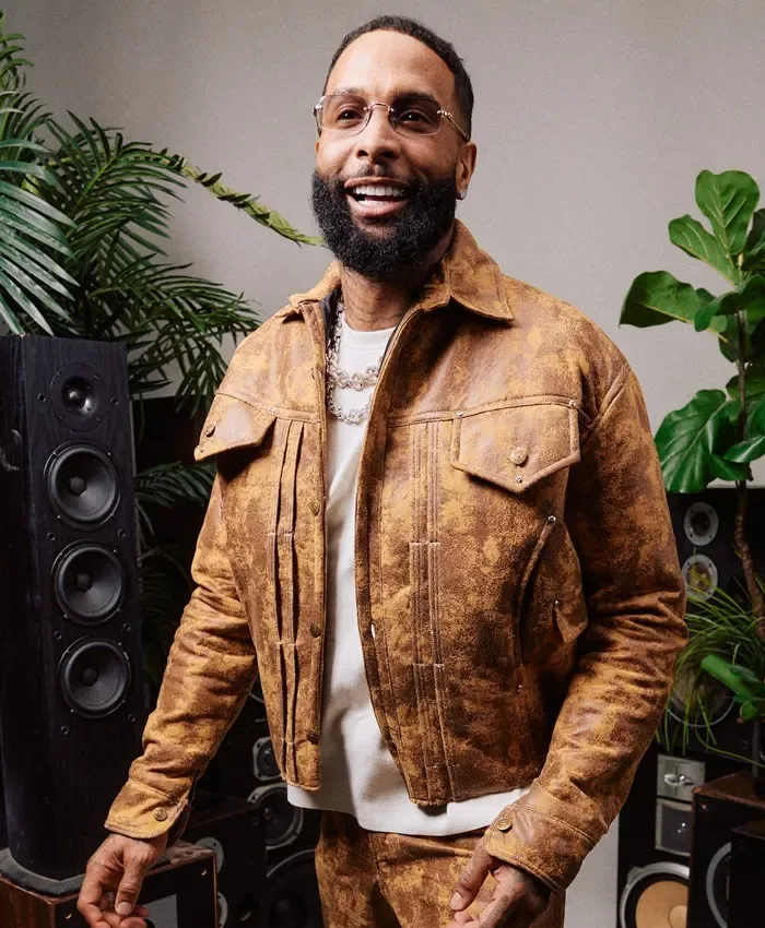 Super Bowl LX 2026 Odell Beckham Jr. Distressed Brown Leather Jacket