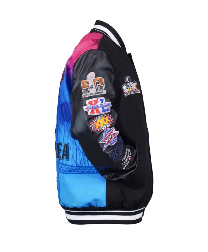 Super Bowl LX 2026 Varsity Jacket In Black Color For Men
