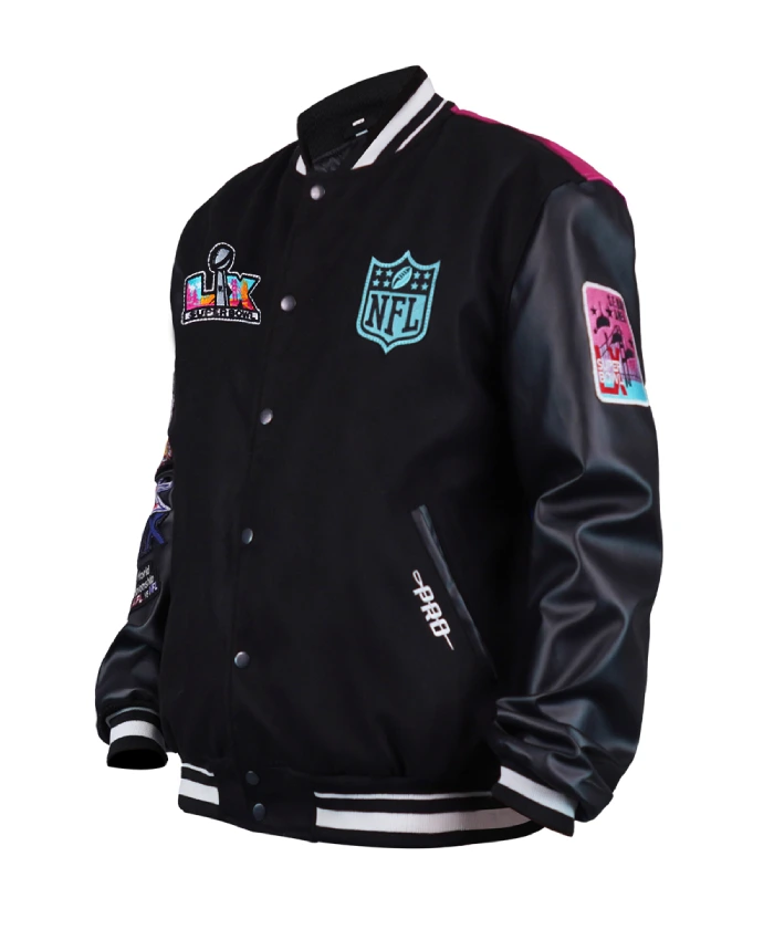 Super Bowl LX 2026 Varsity Jacket In Black Color