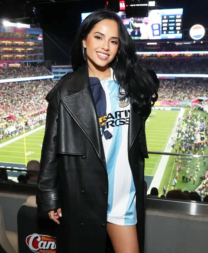 Super Bowl LX Becky G Leather Coat