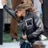 Super Bowl LX Blue Ivy Carter Leather Bomber Jacket
