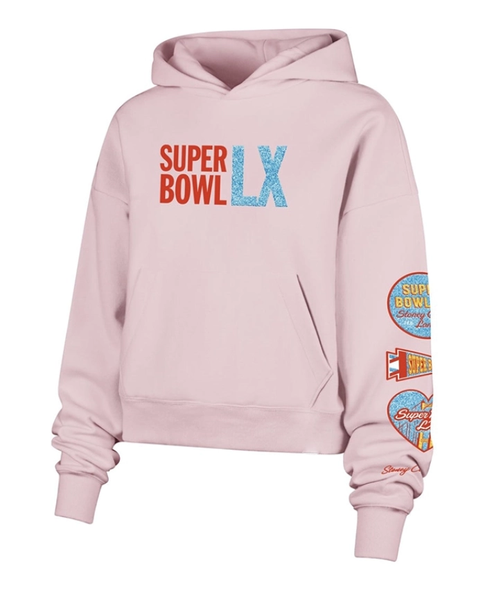 Super Bowl LX Stoney Clover Lane Pink Crop Hoodie