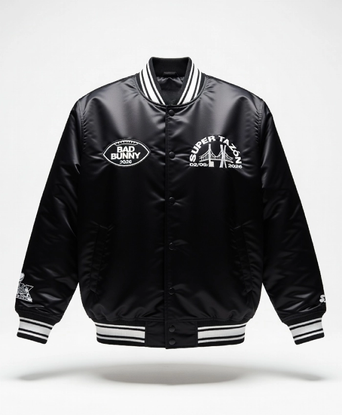 Bad Bunny x Super Tazón Black Starter Jacket