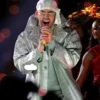 Superbowl 2026 Bad Bunny Silver Embellished Coat