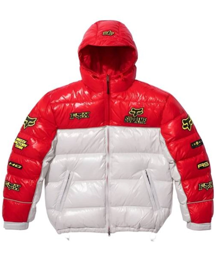 Supreme Fox Racing Shiny Down Puffer Red Jacket