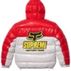 Supreme Fox Racing Shiny Down Red Puffer Jacket