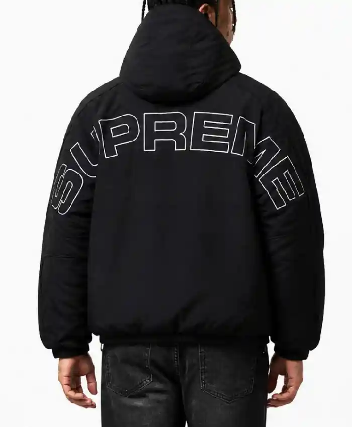 Supreme Fur Reversible Hooded Track Black Jacket Men