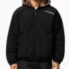 Supreme Fur Reversible Hooded Track Black Jacket Mens