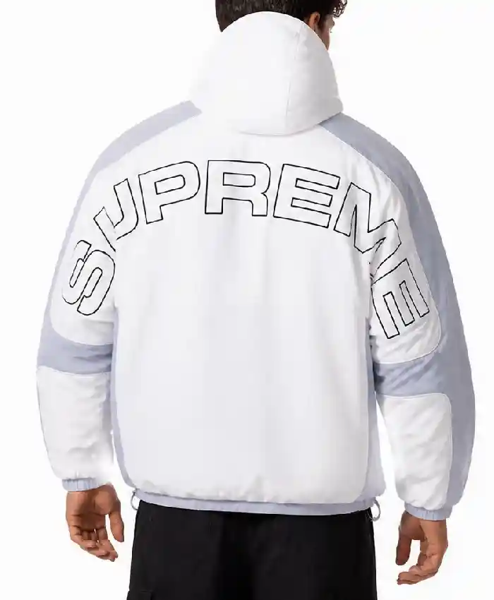 Supreme Fur Reversible Hooded Track Black White Jacket Men