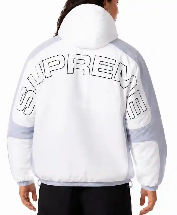 Supreme Fur Reversible Hooded Track Black White White Jacket Women