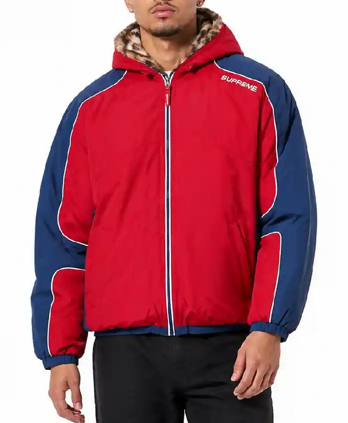 Supreme Fur Reversible Hooded Track Red Jacket Mens