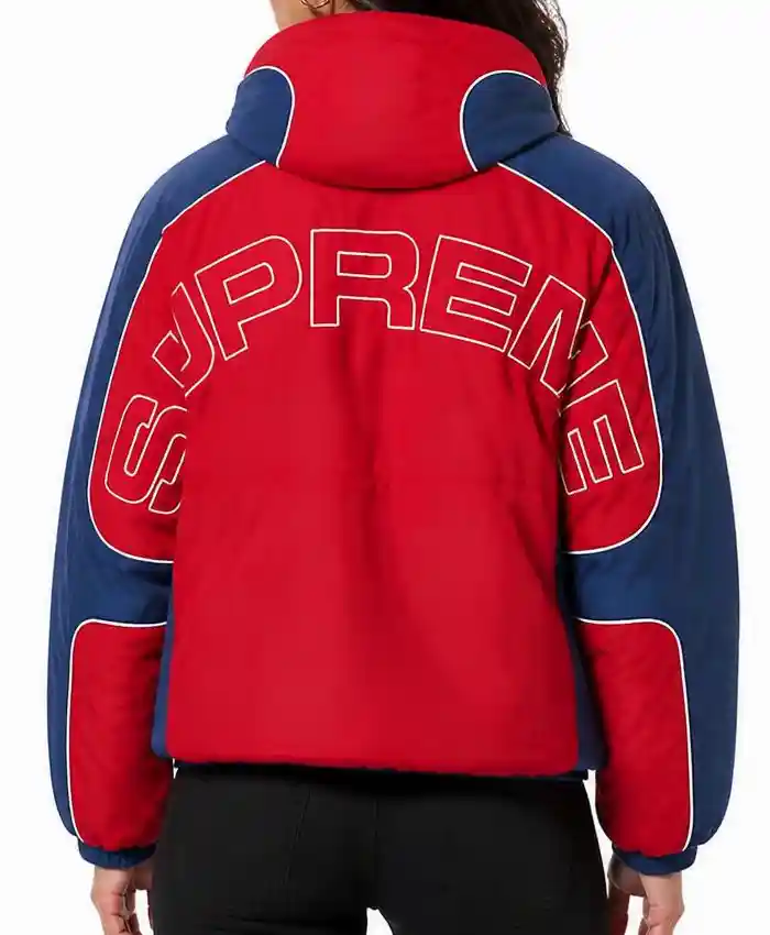 Supreme Fur Reversible Hooded Track Red Jacket Women