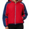Supreme Fur Reversible Hooded Track Red Jacket Womens