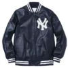 Supreme NY Yankees Varsity Full Zip Leather Jacket