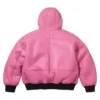 Supreme Schott Pink Hooded Leather Jacket