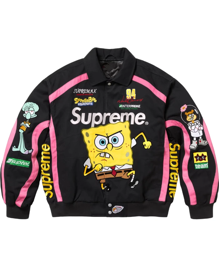 Supreme SpongeBob SquarePants Jeff Hamilton Racing Jacket - Image 3
