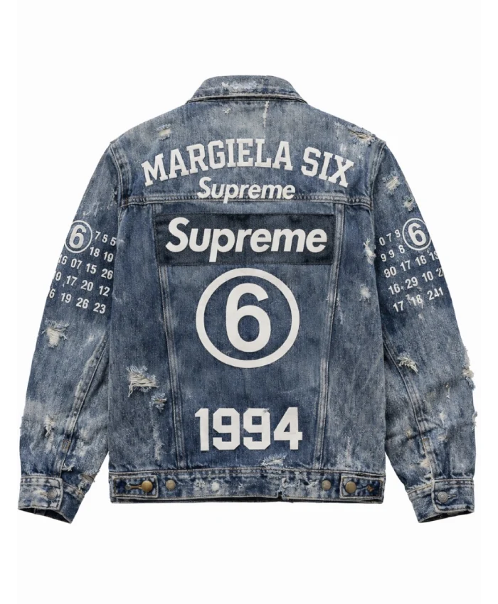Supreme x MM6 Distressed Denim Jacket