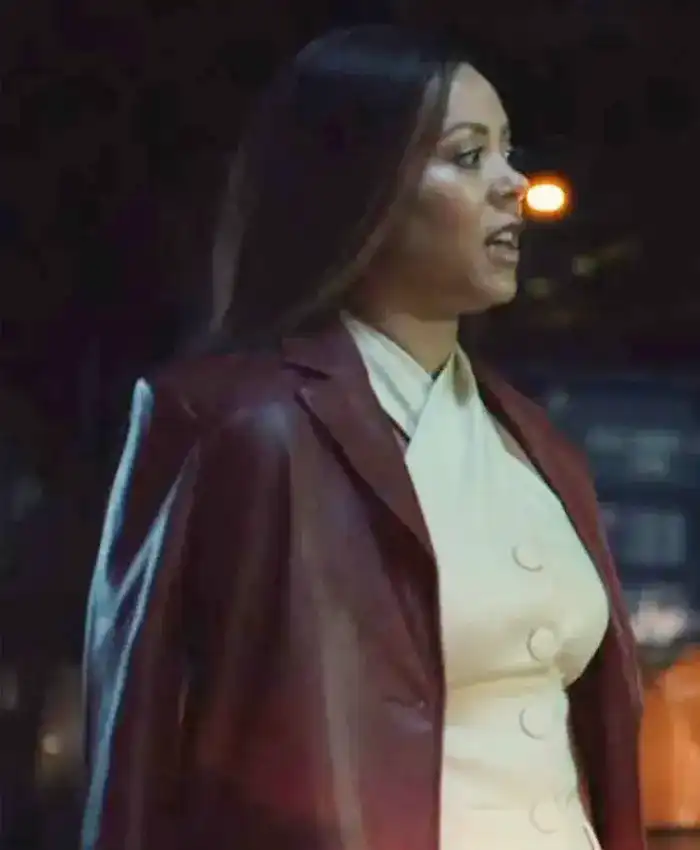 Sweetpea 2024 Nicole Lecky Maroon Leather Blazer