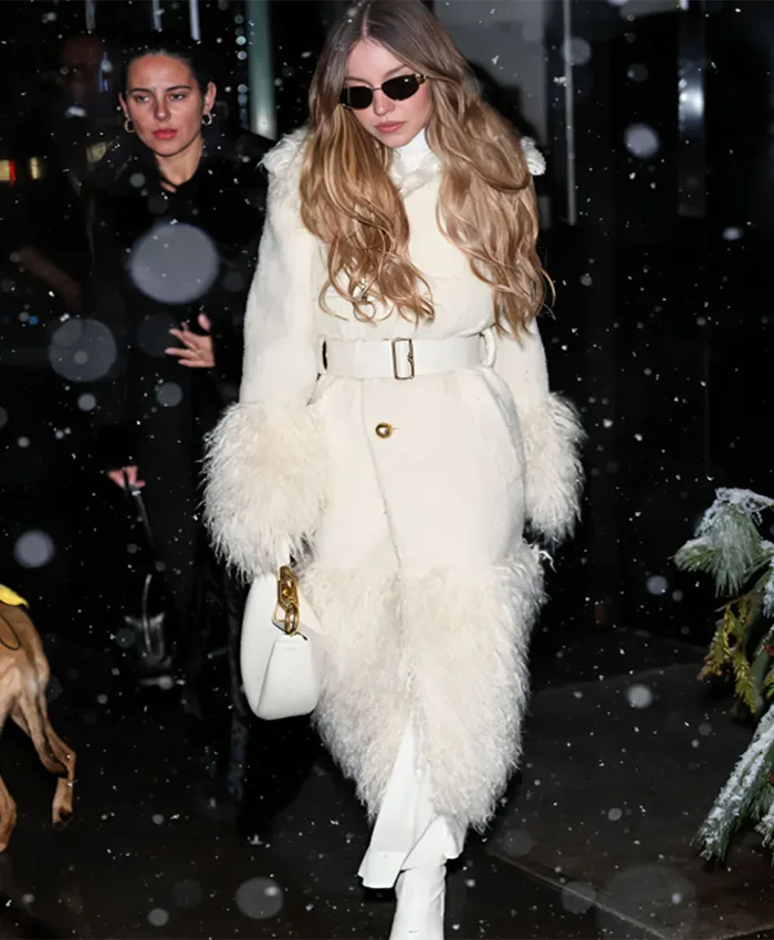 Sydney Sweeney Burberry White Coat