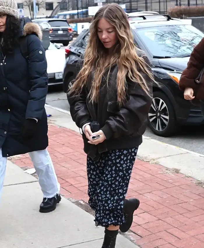Sydney Sweeney The Housemaid Black Bomber Leather Jacket