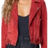 Symera Jackson Electric Bloom S01 Red Suede Jacket