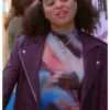 Symera Jackson TV Series Electric Bloom S01 Maggie Deetz Burgundy Leather Jacket 1