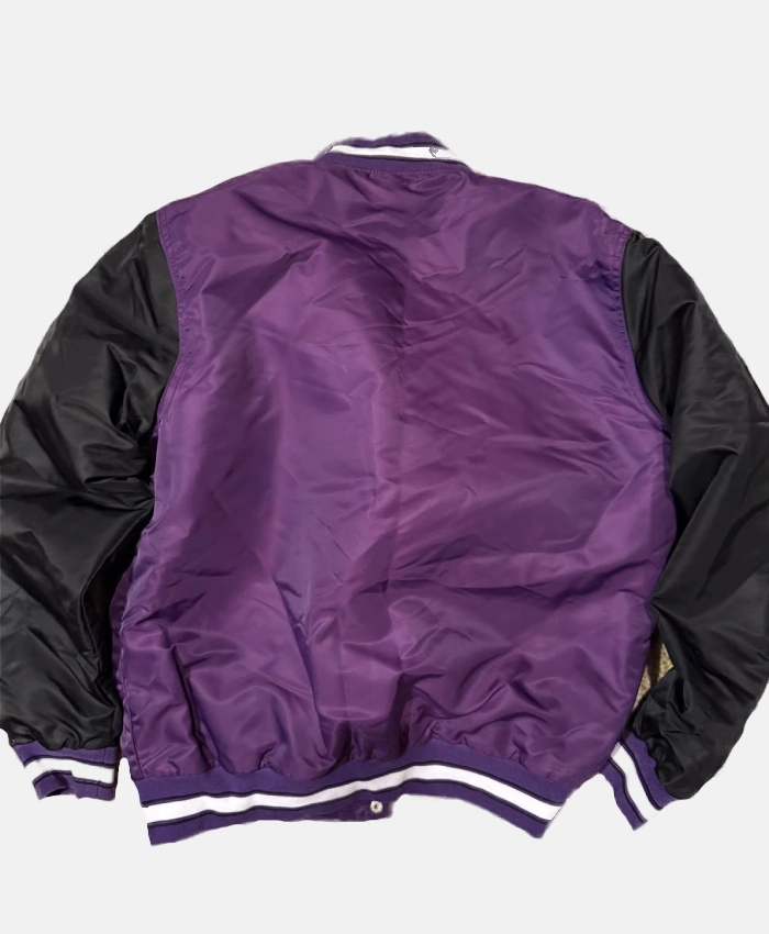TCU Horned Frogs Purple And Black Full Snap Letterman Varsity Jacket
