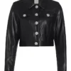 TV Series Bold And The Beautiful 2024 Luna Black Leather Rhinestone Jacket For Sale