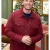 TV Series Finding Mr. Christmas 2025 Craig Geoghan Maroon Suede Leather Jacket