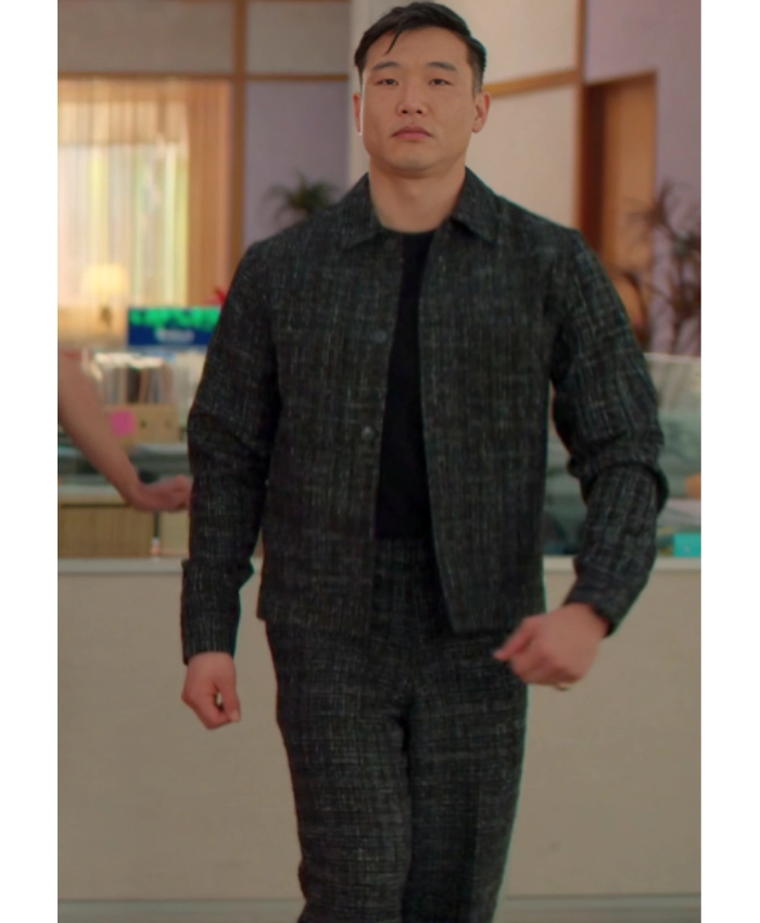TV Series Loot S03 Joel Kim Booster Tweed Jacket