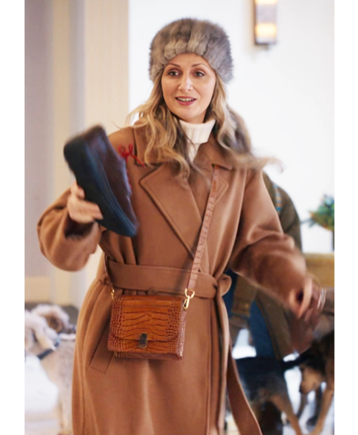 TV Series Man Vs Baby Season 01 Brown Belted Wrap Coat